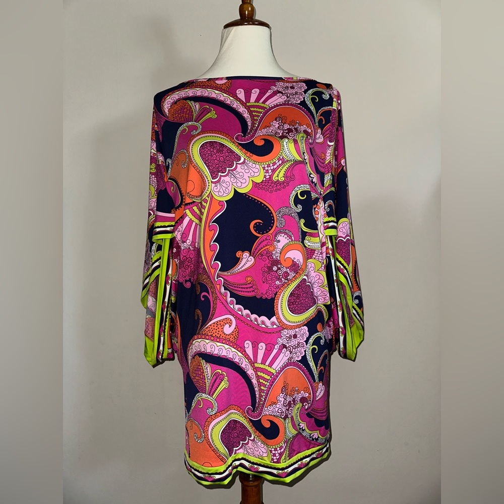 Trina Turk French Riviera Tunic Paisley Print Beach Coverup